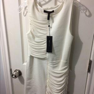 BCBGMAXAZARIA Cream Bandage Two-pattern Dress